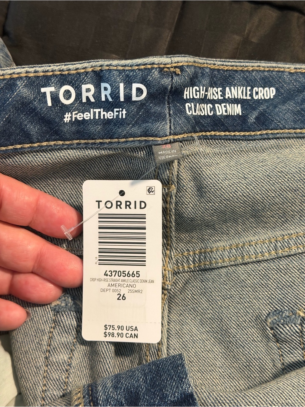 torrid Light Blue High-Rise Ankle Crop Jeans - Classic Denim